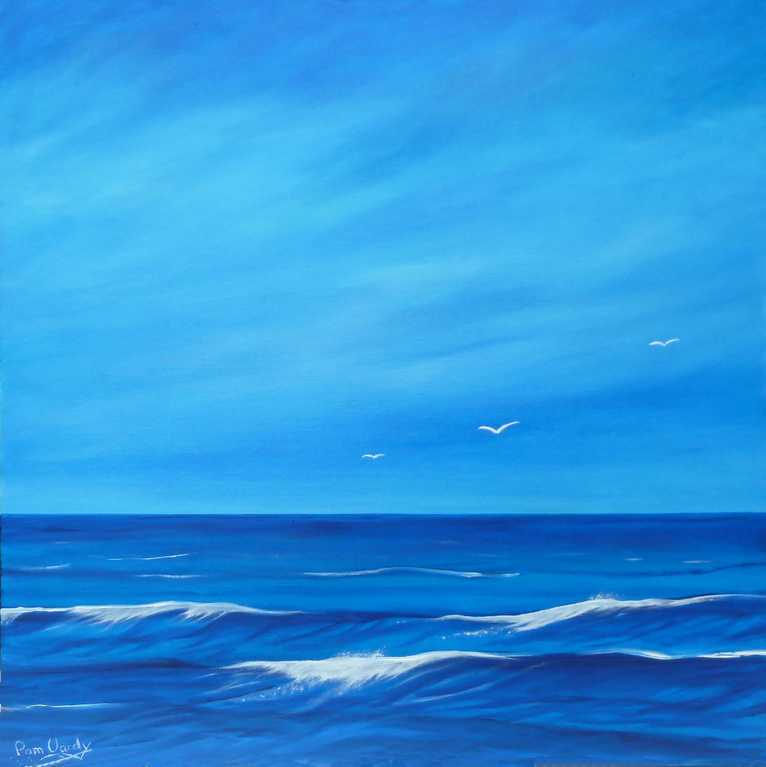 Sea painting  for sale | Sea & gulls painting for sale